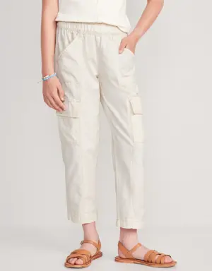 Loose Twill Cargo Pants for Girls white