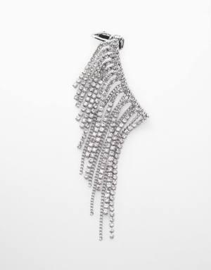 Crystal faceted ear cuff