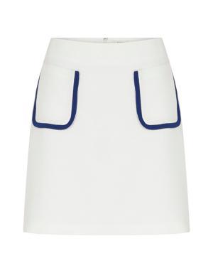 Pocket Detailed White Mini Skirt