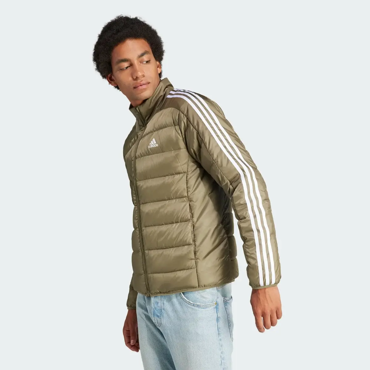 Adidas Essentials 3-Stripes Light Down Jacket. 2