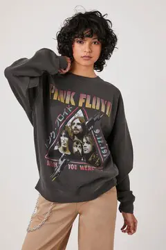 Forever 21 Forever 21 Pink Floyd Graphic Pullover Charcoal/Multi. 2