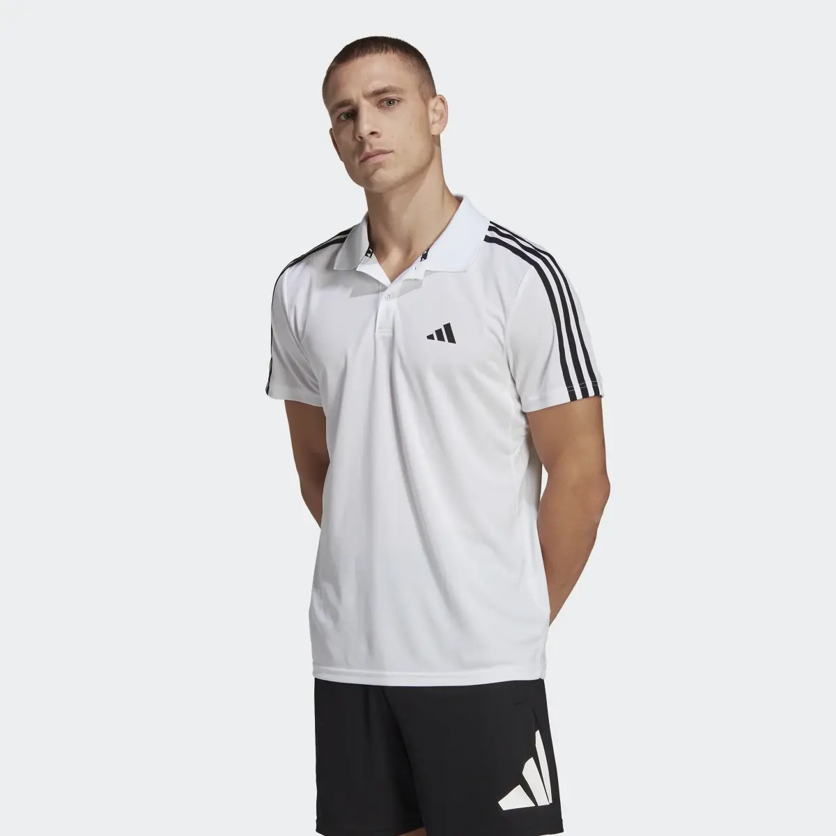 Adidas Training Essentials Piqué 3-Stripes Training Polo Tişört. 2