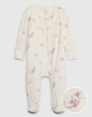 Gap Baby First Favorites Organic CloudCotton Footed One-Piece beige