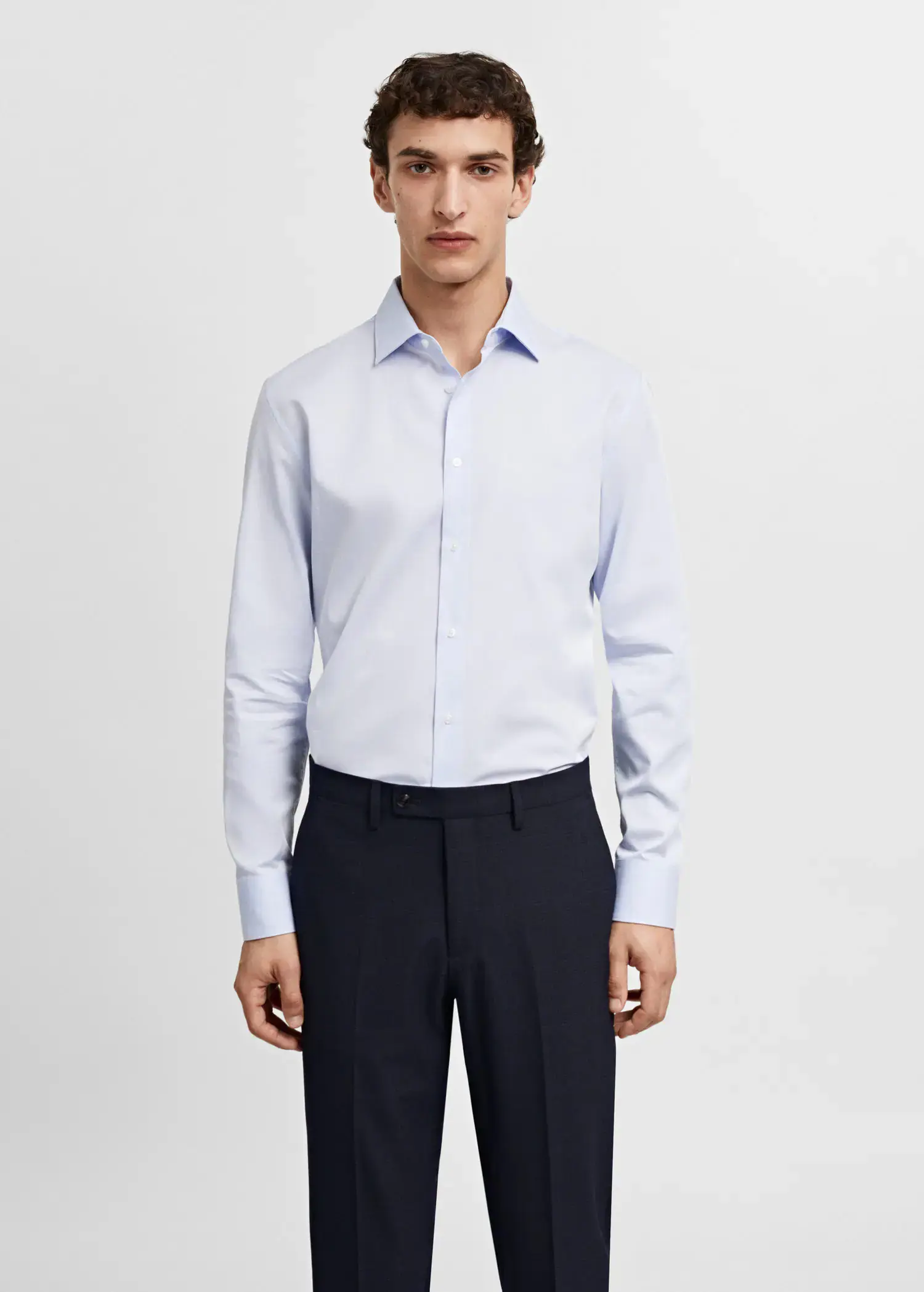 Mango Slim-fit cotton poplin suit shirt. 2