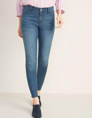 Mid-Rise Wow Super Skinny Jeans for Women blue