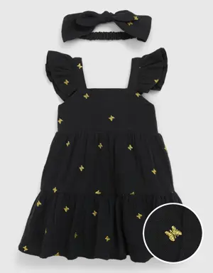 Baby Butterfly Dress Set black