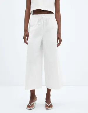 100% cotton culotte pants 