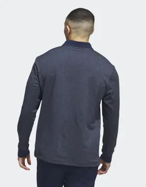 Essentials Heathered Long Sleeve Polo Shirt