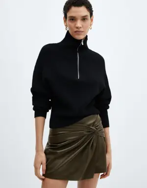 Leather-effect culottes