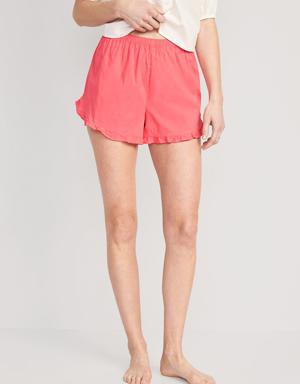 Old Navy Matching High-Waisted Ruffle-Trimmed Pajama Shorts for Women -- 2.5-inch inseam yellow
