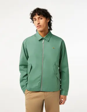 Lacoste Men's Short Zippered Organic Cotton Gabardine Jacket