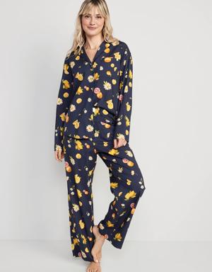 Matching Printed Pajama Set for Women orange