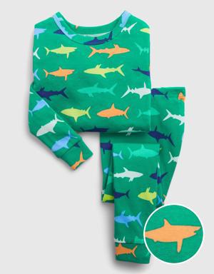 Gap babyGap 100% Organic Cotton Dino PJ Set green