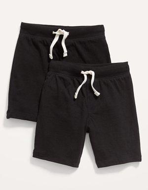 Unisex Jersey-Knit Jogger Shorts 2-Pack for Toddler black