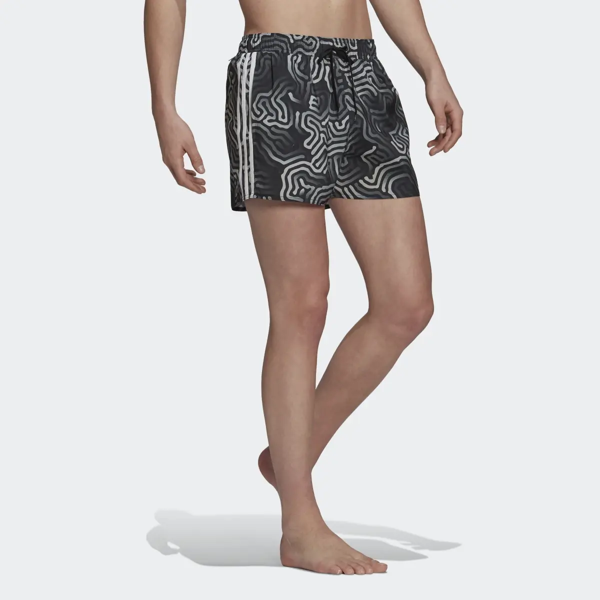 Adidas Very Short Length Color Maze CLX Swim Shorts. 3