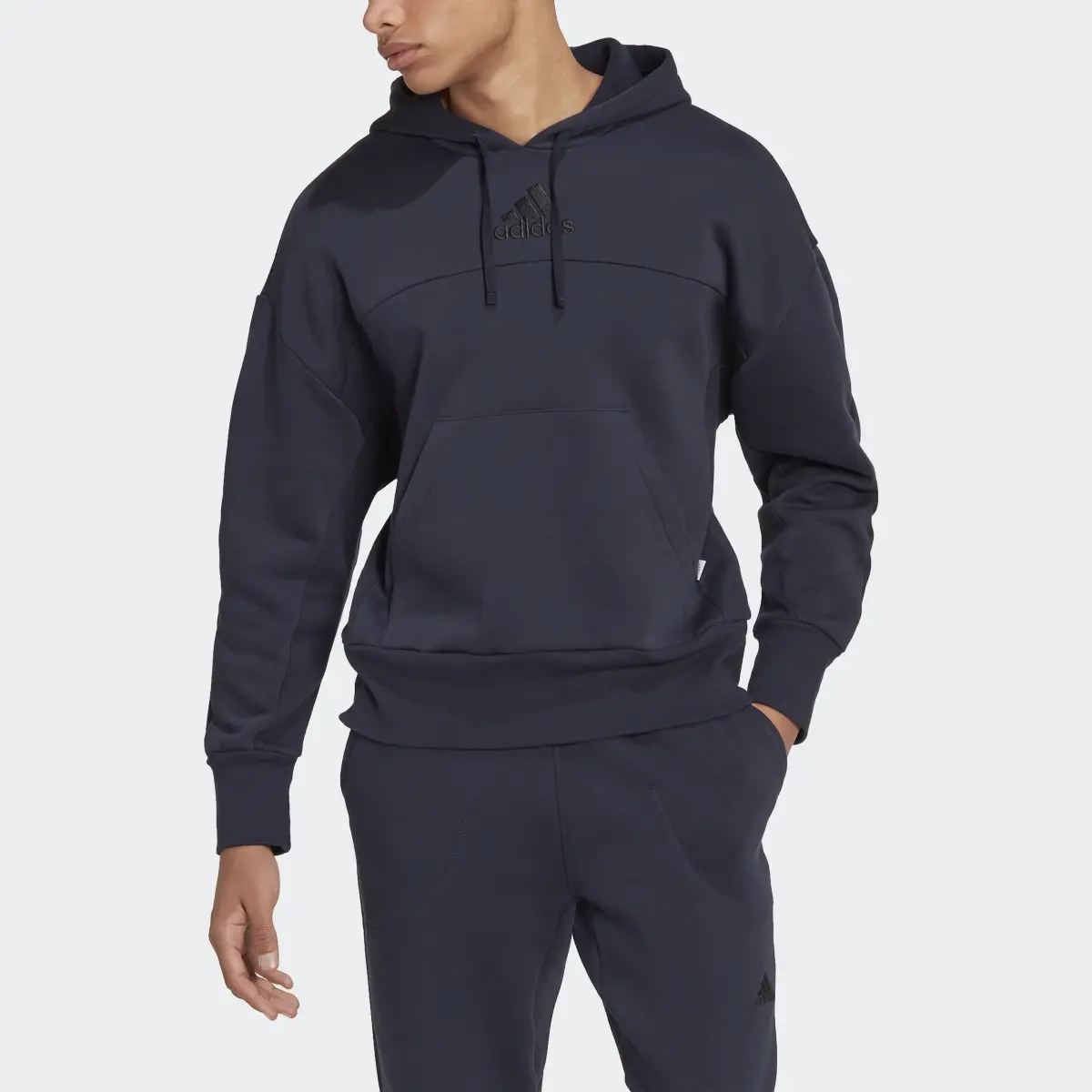 Adidas Studio Lounge Fleece Hoodie. 1