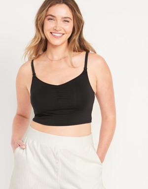 Maternity Supima&#174 Cotton-Blend Nursing Cami Bra black