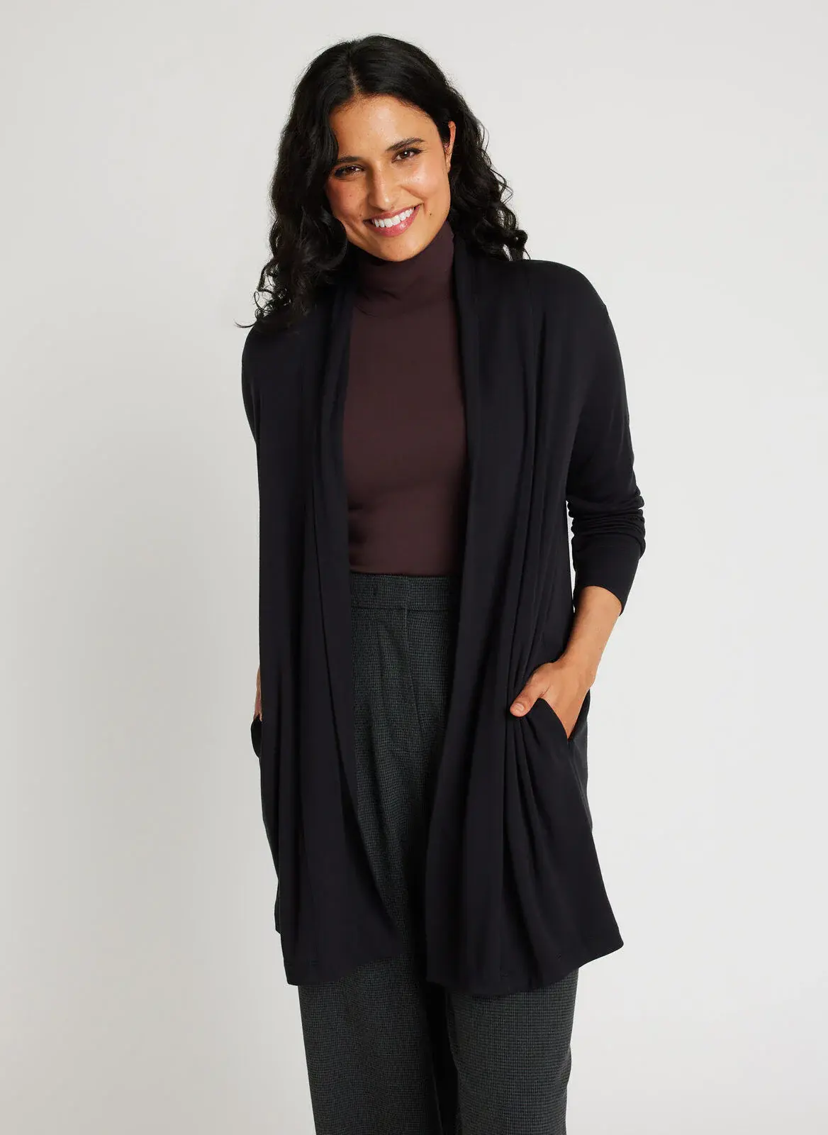 Kit And Ace Brushed Open Cardigan. 1