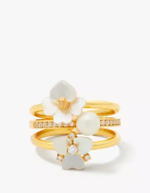 Precious Pansy Stacking Rings