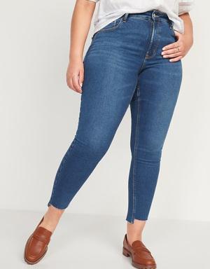 High-Waisted Rockstar Super-Skinny Cut-Off Ankle Jeans for Women