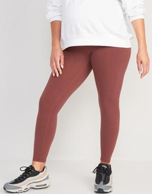 Maternity Rollover-Waist PowerChill 7/8-Length Leggings brown