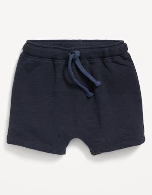 U-Shaped Thermal-Knit Pull-On Shorts for Baby blue