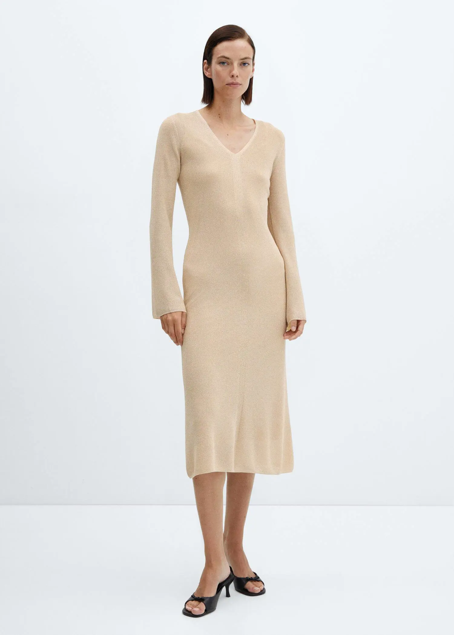 Mango Lurex-knit midi-dress. 1
