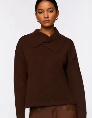 Forever 21 Shawl Collar Drop Sleeve Sweater Coffee