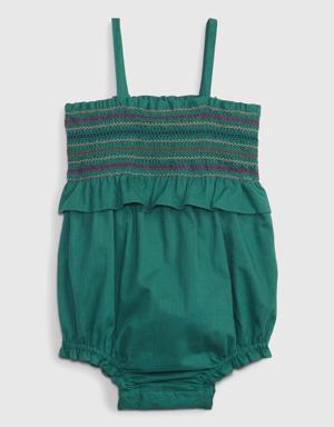 Gap Baby Smocked Shorty One-Piece green