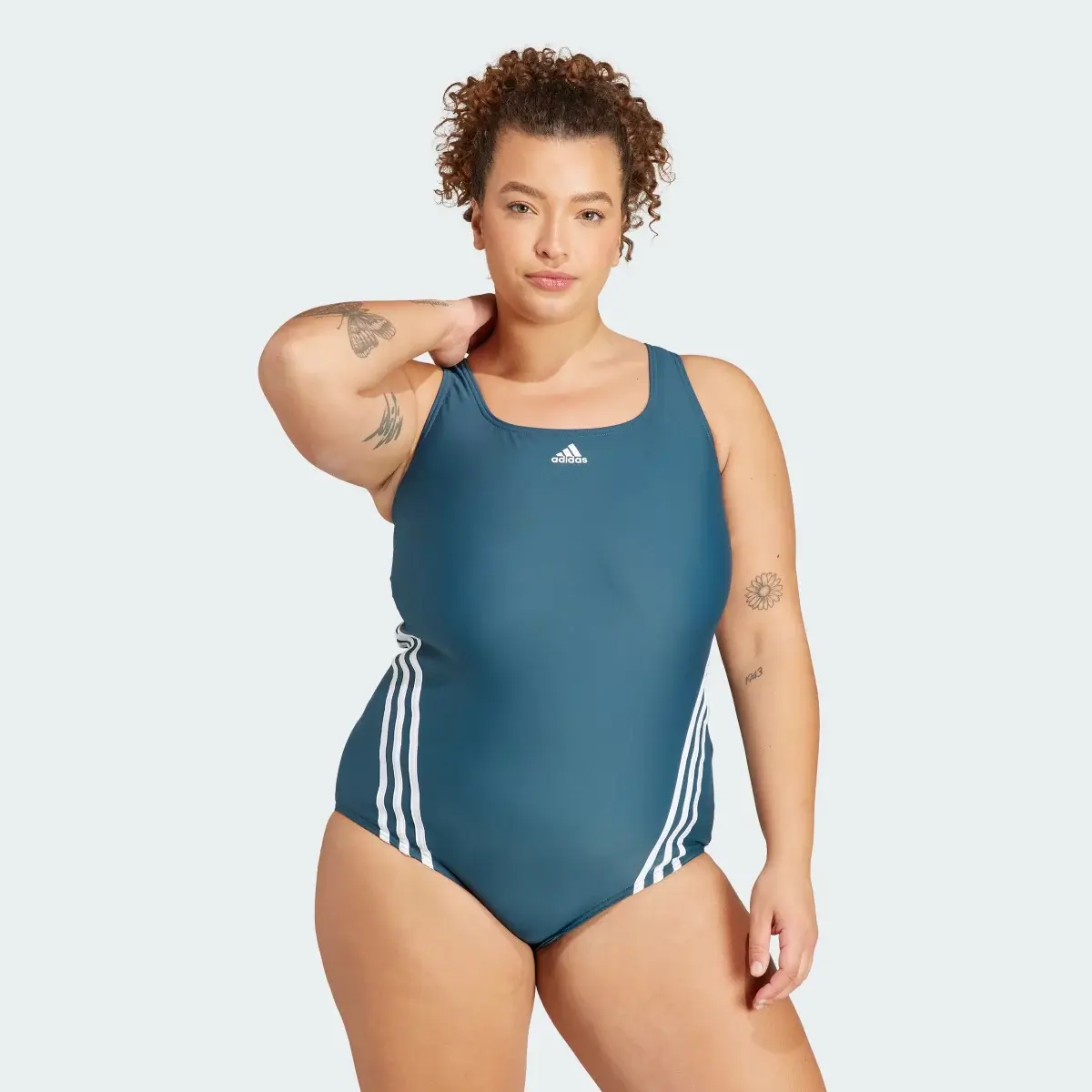 Adidas 3-Stripes Swim Suit (Plus Size). 2