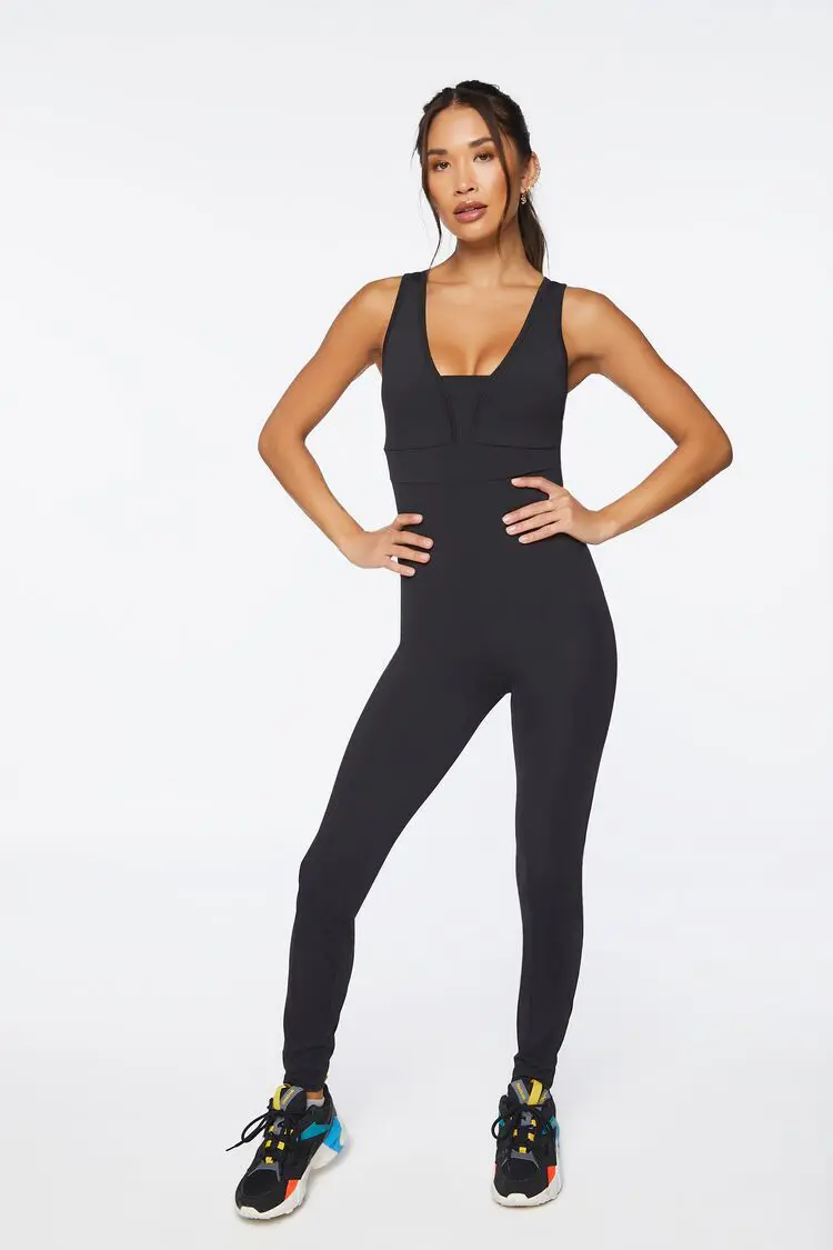 Forever 21 Forever 21 Active Cutout Skinny Leg Jumpsuit Black. 1