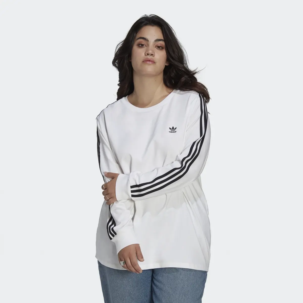 Adidas Adicolor Classics Long Sleeve Tee (Plus Size). 2