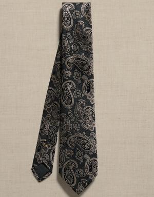 Paisley Silk Tie black