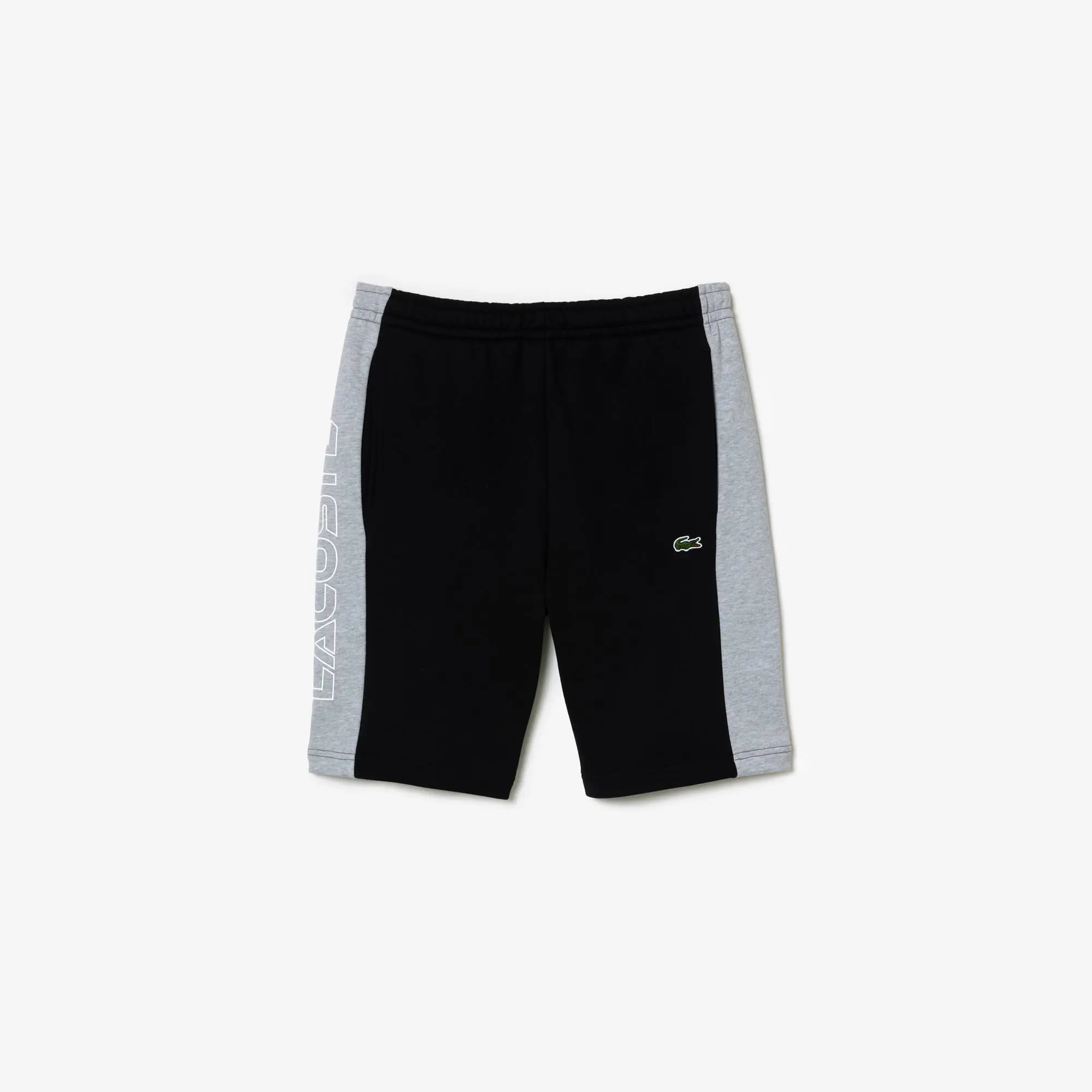 Lacoste Printed Unbrushed Fleece Colorblock Jogger Shorts. 1