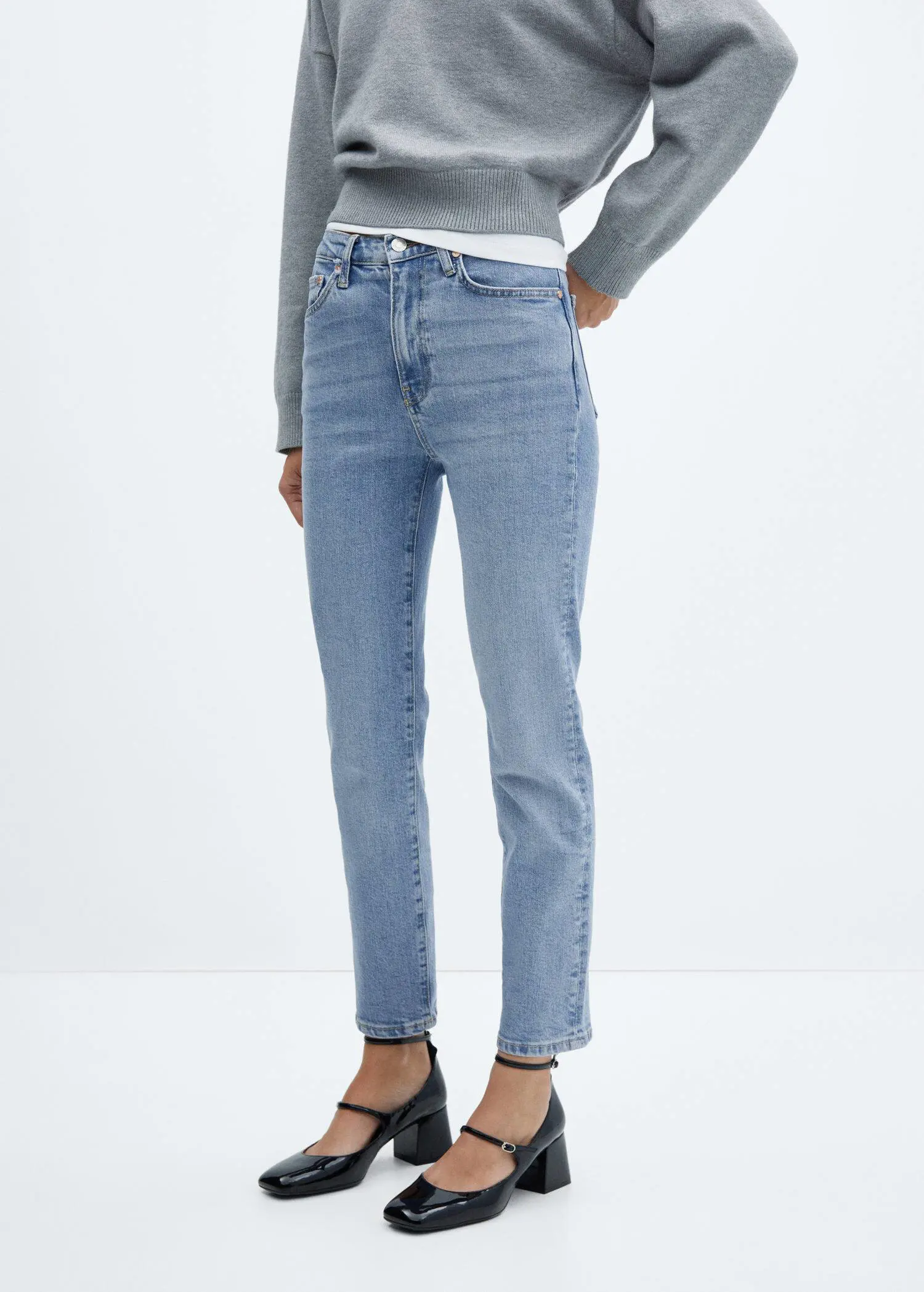 Mango Slim cropped jeans. 2