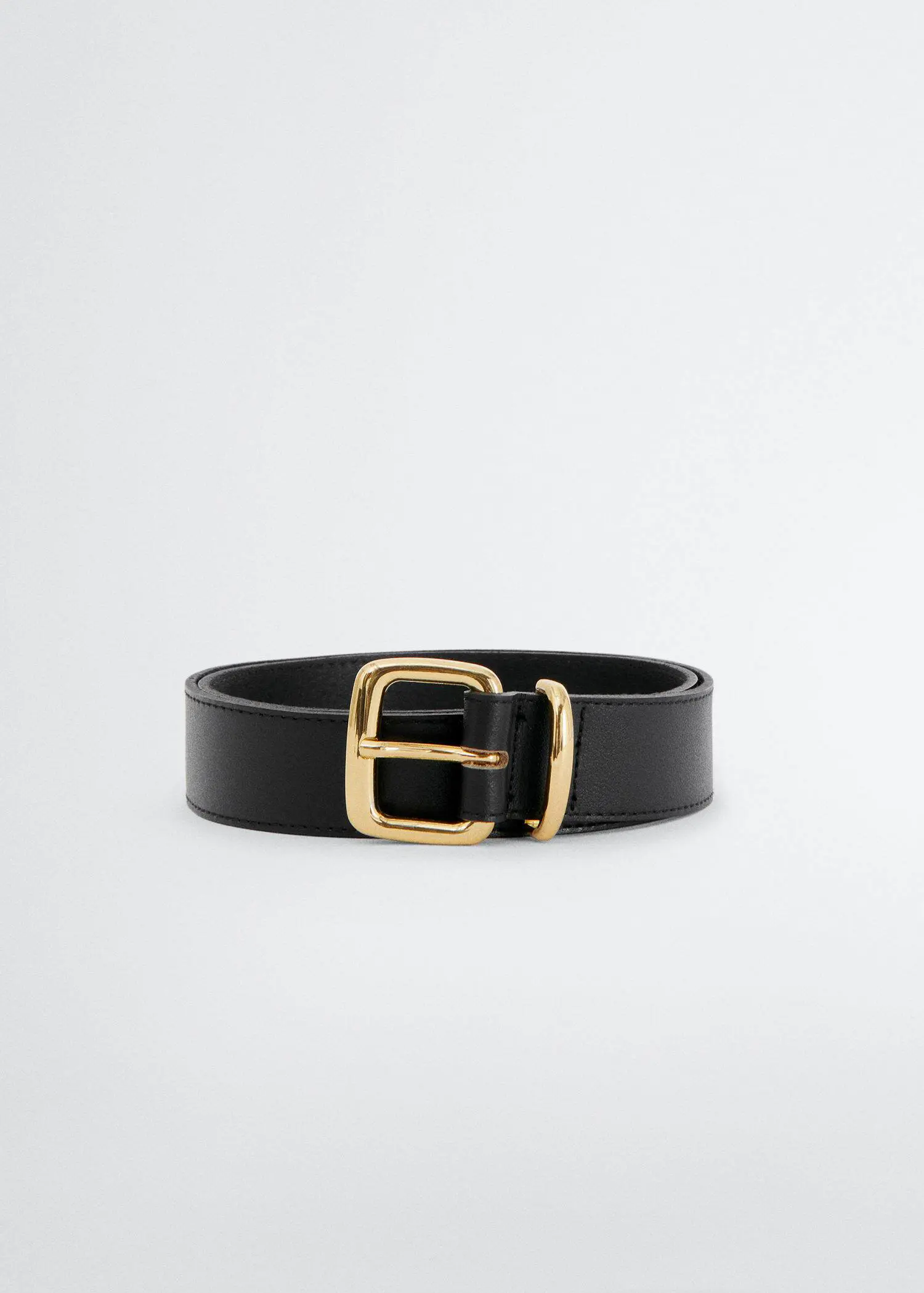 Mango Leather belt with contrasting buckle. 2