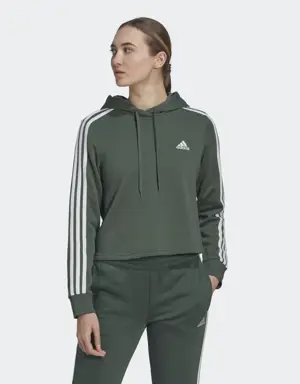Adidas Essentials 3-Stripes Cropped Hoodie