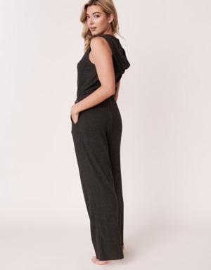 Ribbed Hooded Jumpsuit