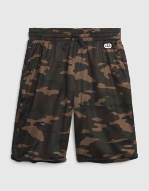 Gap Fit Kids Recycled Mesh Pull-On Shorts green