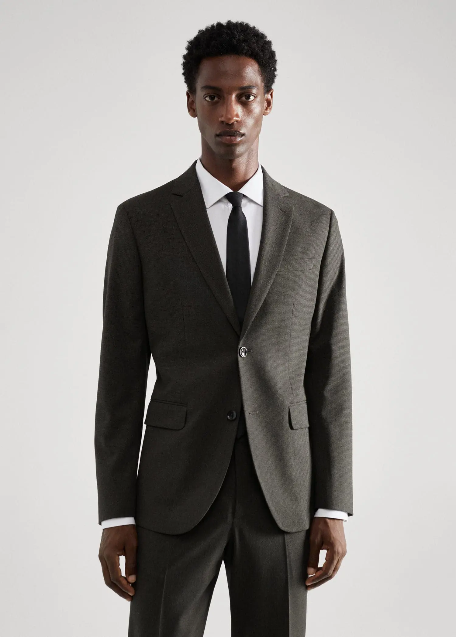 Mango Stretch fabric slim-fit printed suit jacket . 1