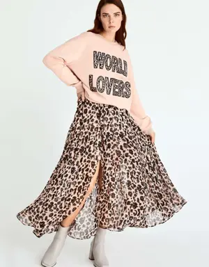 Sheer Leopard Maxi Skirt - 4 / ORIGINAL