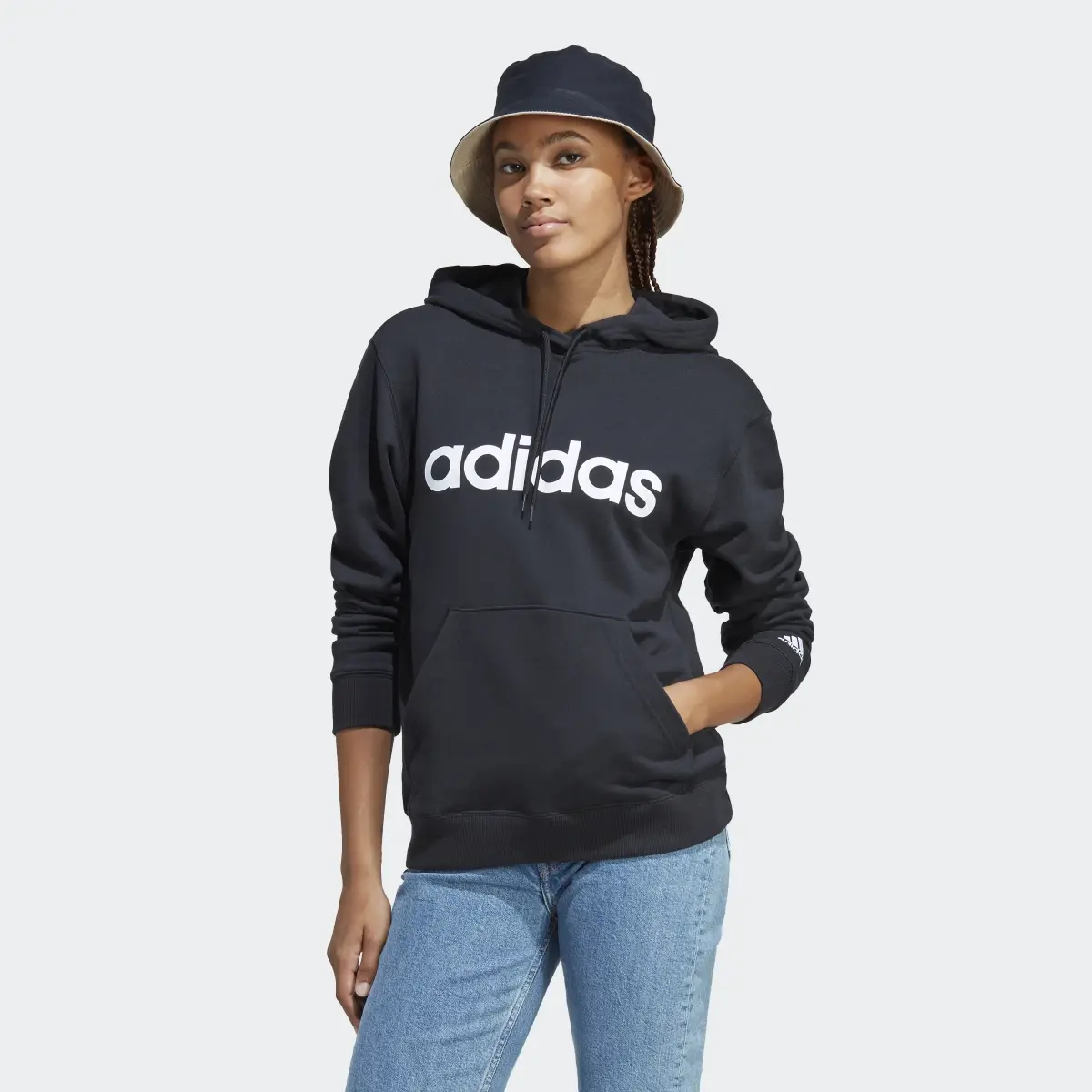 Adidas Essentials Linear Hoodie. 2