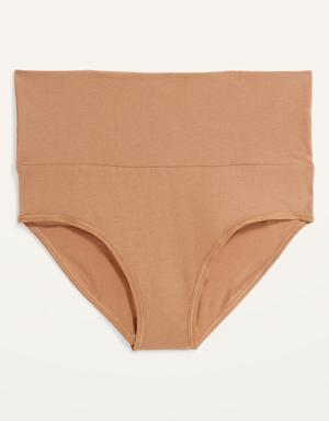 Maternity Rollover-Waist Jersey Hipster Underwear brown