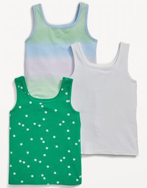 Square-Neck Tank Top 3-Pack for Girls blue