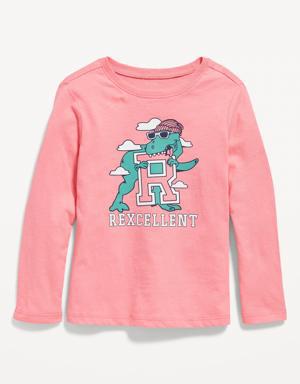 Unisex Long-Sleeve Graphic T-Shirt for Toddler pink