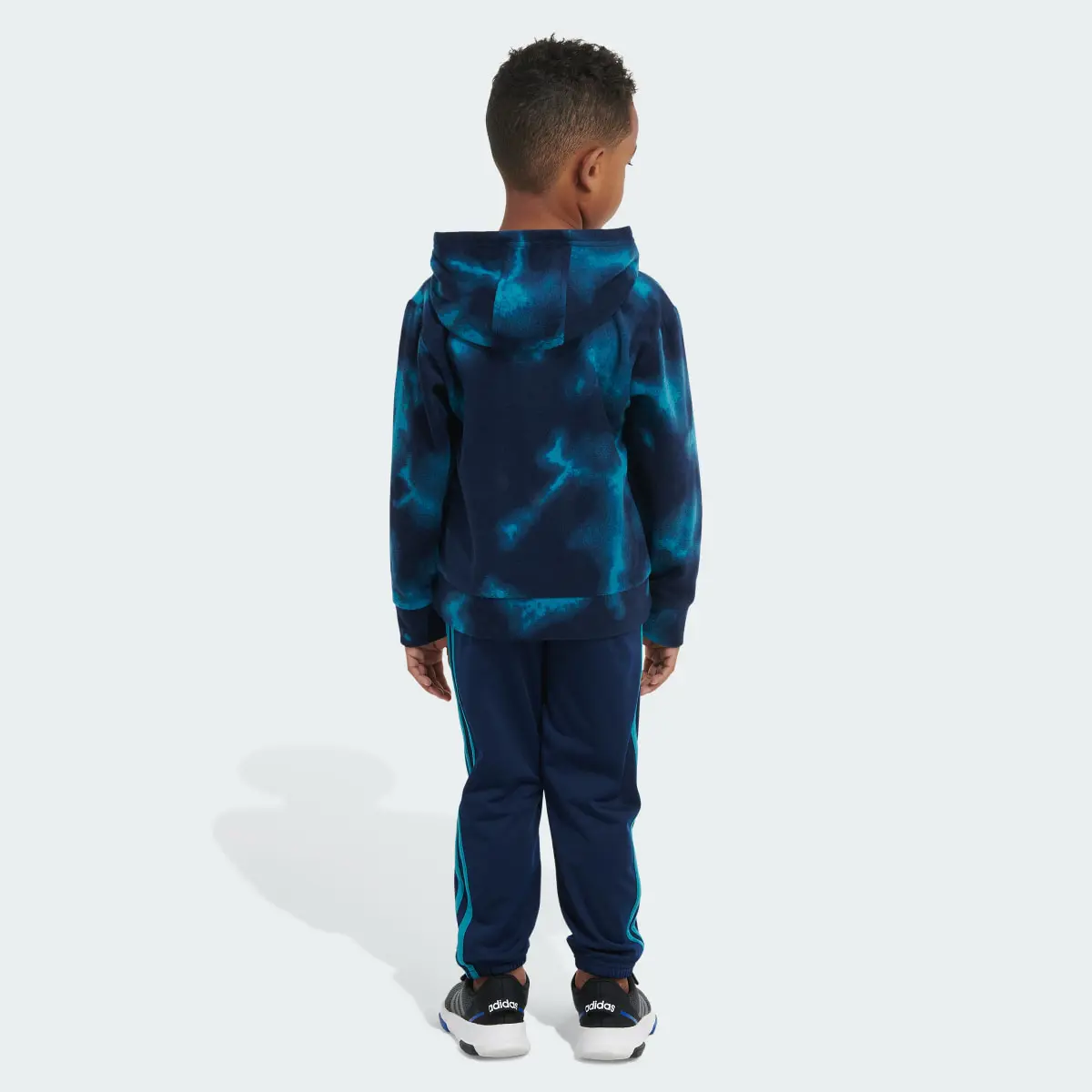 Adidas Two-Piece Printed Microfleece Pullover and Jogger Set. 2