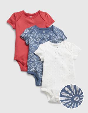 Baby Printed Bodysuit (3-Pack) red