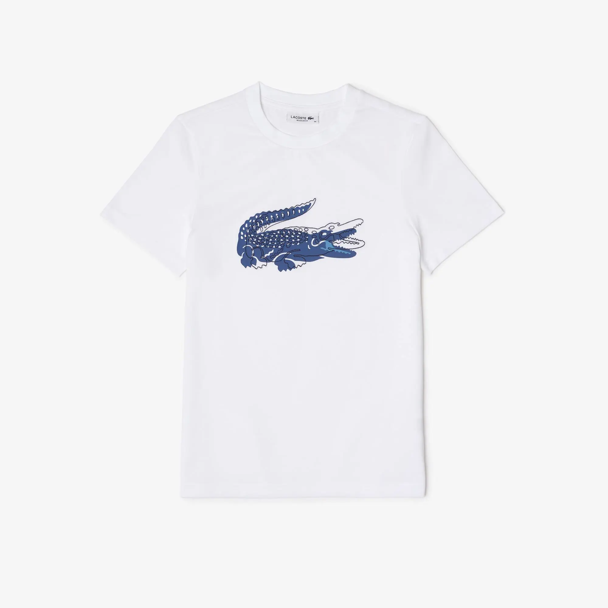 Lacoste Women's Crocodile Print Crew Neck Cotton Blend T-Shirt. 2