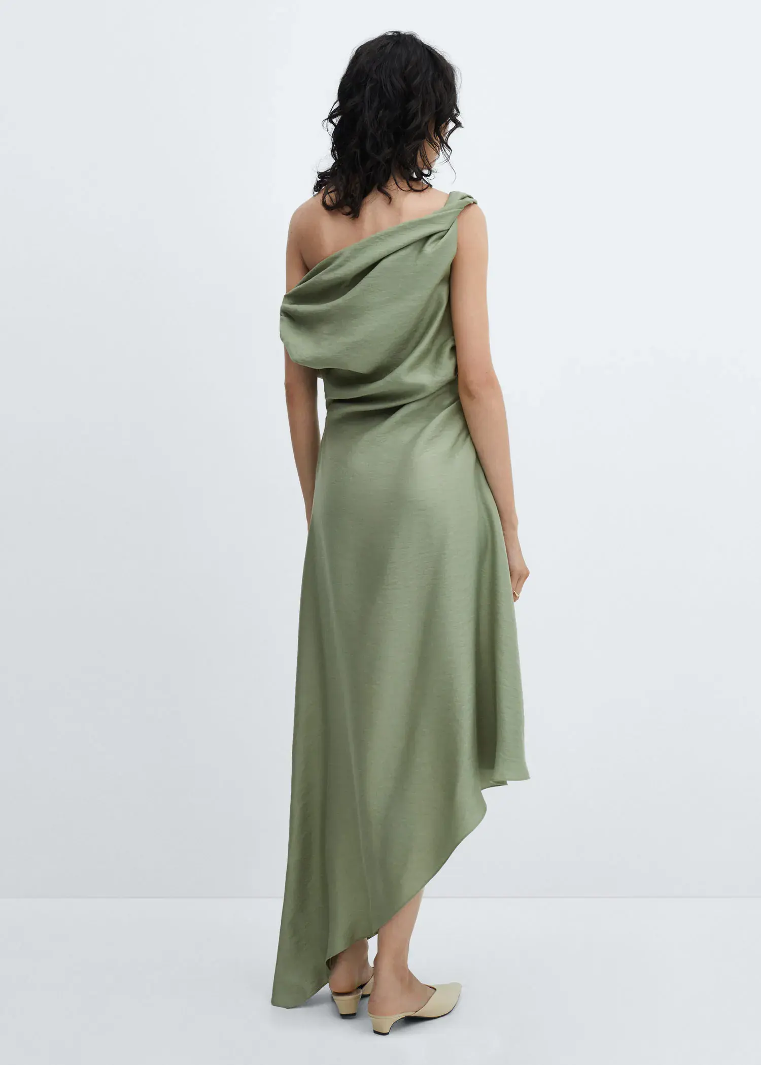 Mango Asymmetrical pleated dress. 3