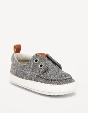 Canvas Boat-Style Sneakers for Baby black
